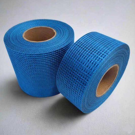 Fita telada placa cimentícia fibra de vidro azul 10 cm x 90 m