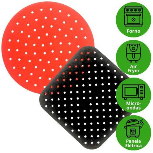 Tapete de silicone para airfryer - 2 unidades